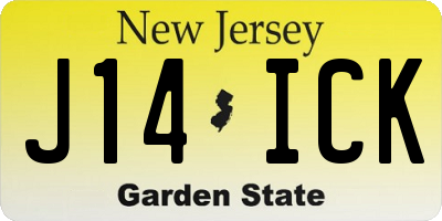 NJ license plate J14ICK