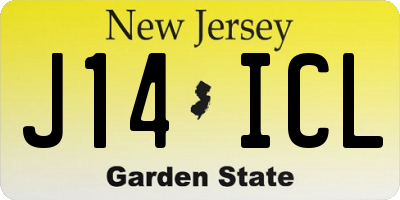 NJ license plate J14ICL