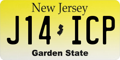 NJ license plate J14ICP