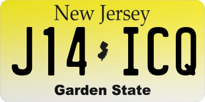 NJ license plate J14ICQ