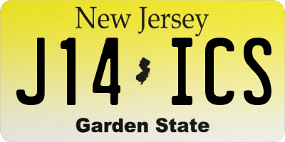 NJ license plate J14ICS