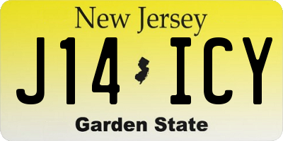 NJ license plate J14ICY