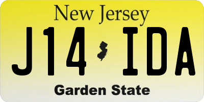 NJ license plate J14IDA