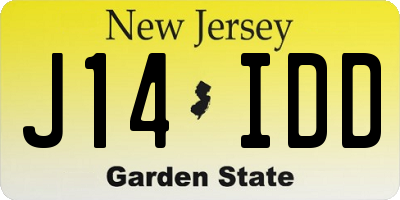 NJ license plate J14IDD