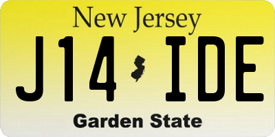 NJ license plate J14IDE