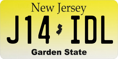 NJ license plate J14IDL