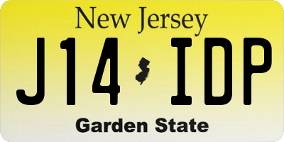 NJ license plate J14IDP