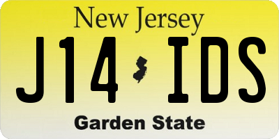 NJ license plate J14IDS