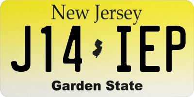 NJ license plate J14IEP