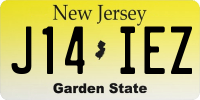 NJ license plate J14IEZ