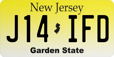 NJ license plate J14IFD
