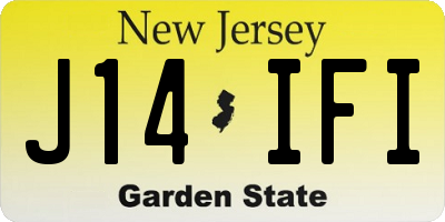 NJ license plate J14IFI