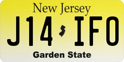 NJ license plate J14IFO