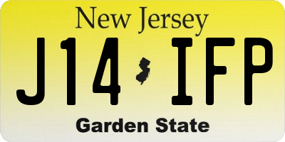 NJ license plate J14IFP
