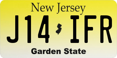 NJ license plate J14IFR