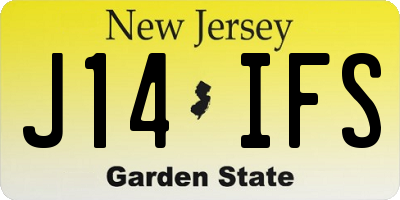 NJ license plate J14IFS