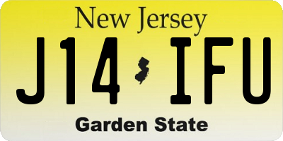 NJ license plate J14IFU