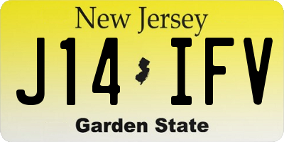 NJ license plate J14IFV