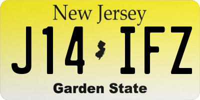 NJ license plate J14IFZ