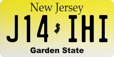 NJ license plate J14IHI
