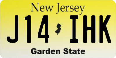 NJ license plate J14IHK