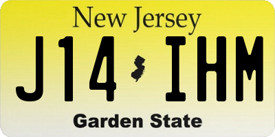 NJ license plate J14IHM