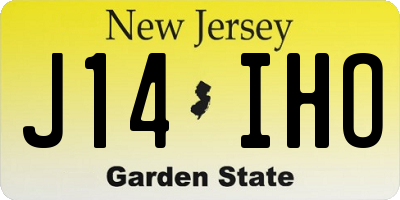 NJ license plate J14IHO