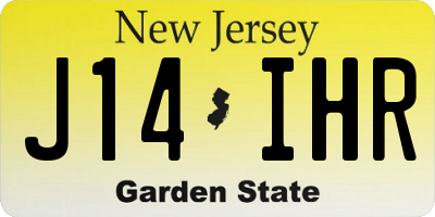 NJ license plate J14IHR