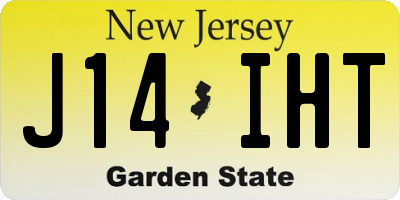 NJ license plate J14IHT