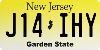 NJ license plate J14IHY