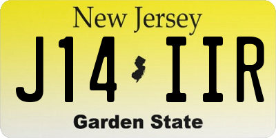 NJ license plate J14IIR