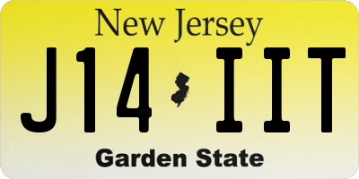 NJ license plate J14IIT