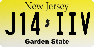 NJ license plate J14IIV