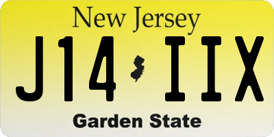 NJ license plate J14IIX