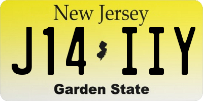 NJ license plate J14IIY