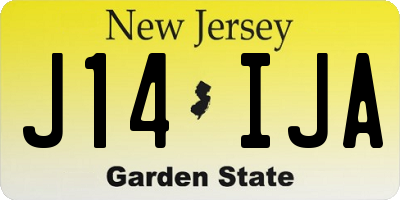 NJ license plate J14IJA