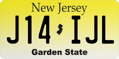 NJ license plate J14IJL