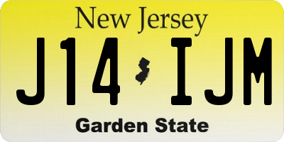 NJ license plate J14IJM
