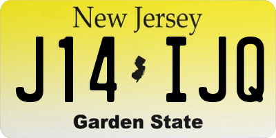 NJ license plate J14IJQ