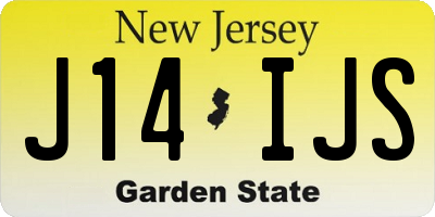 NJ license plate J14IJS