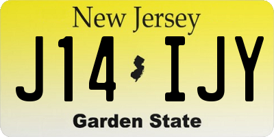 NJ license plate J14IJY