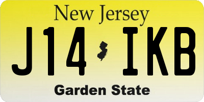 NJ license plate J14IKB
