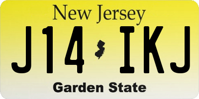 NJ license plate J14IKJ