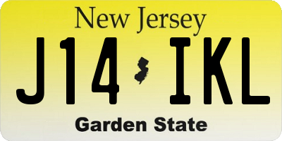 NJ license plate J14IKL