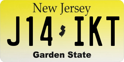 NJ license plate J14IKT