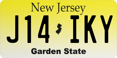 NJ license plate J14IKY