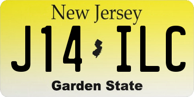 NJ license plate J14ILC