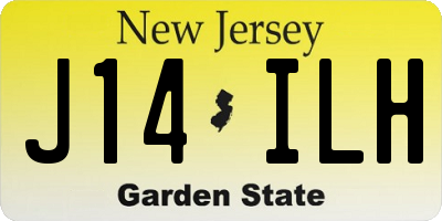 NJ license plate J14ILH