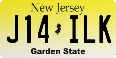 NJ license plate J14ILK