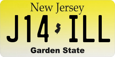 NJ license plate J14ILL